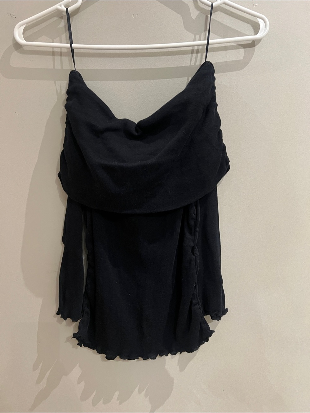 Zara Black Draped Off-Shoulder Camisole